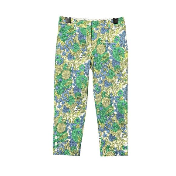 Talbots Colorful Floral Perfect Crop Capri Pants Size 0 Petite - Picture 1 of 6